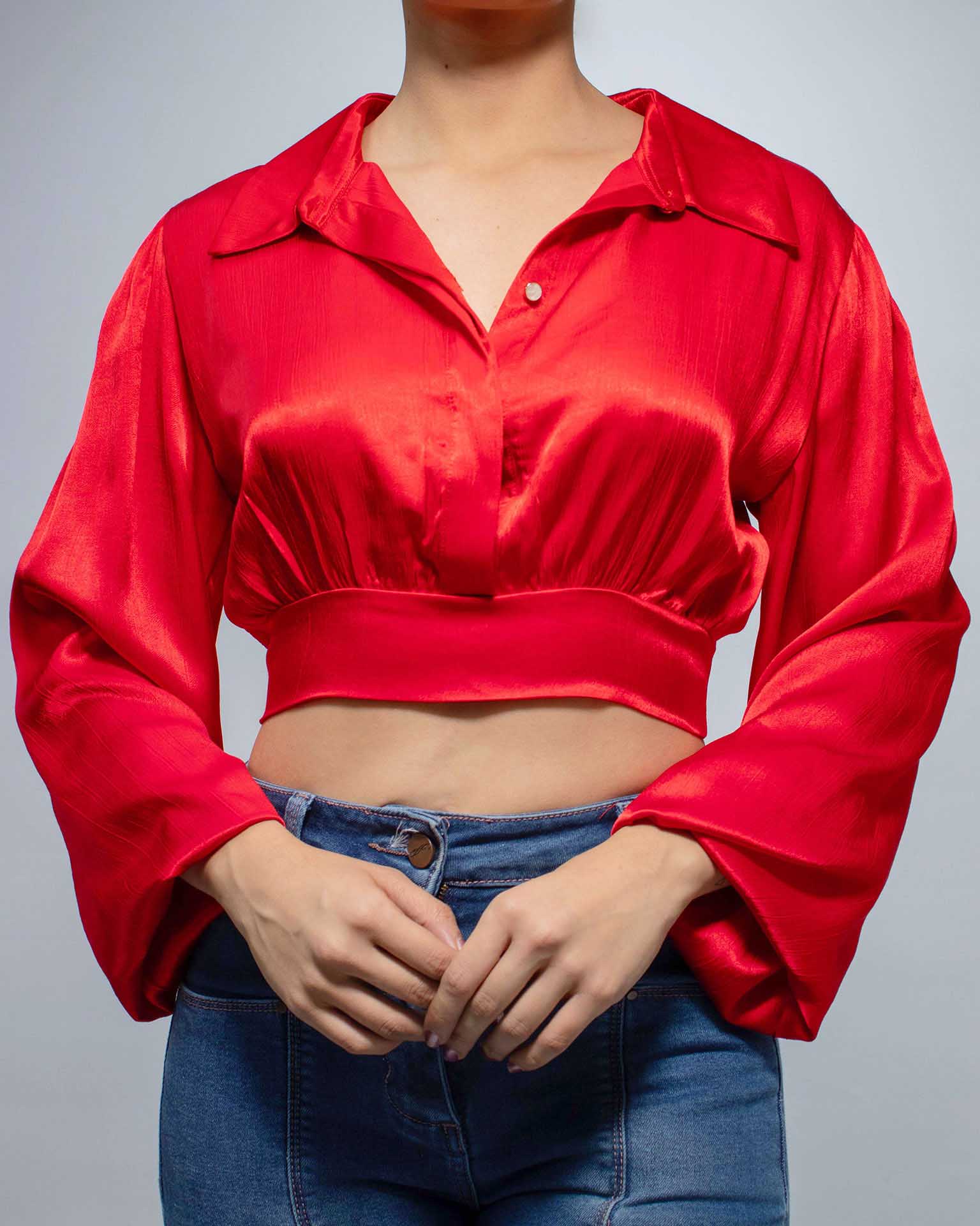Open-Shoulder Long-Sleeve Blouse | Gat Fashion Lab