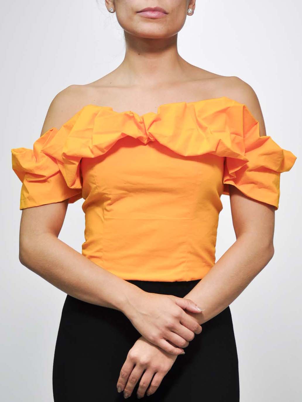 Cropped Blouse with Wide Sleeves and Front Closure | Gat Fashion Lab